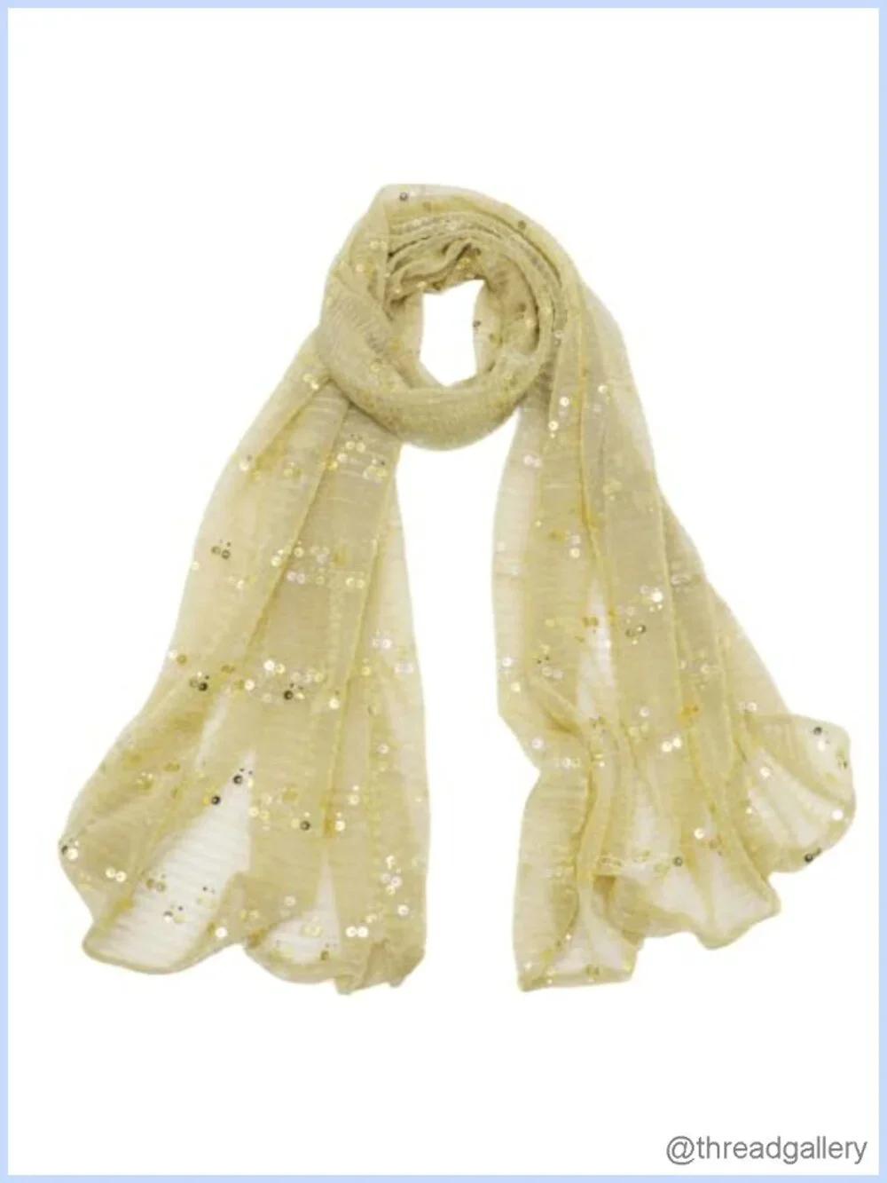 Sequin Neck Scarf for Women Lightweight Sheer Fashion Scarf